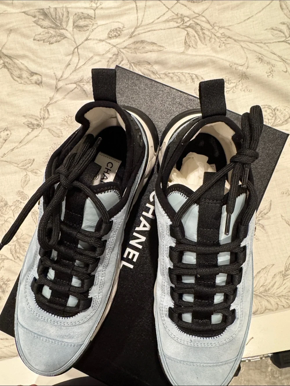 Authentic CHANEL Light Blue sneakers